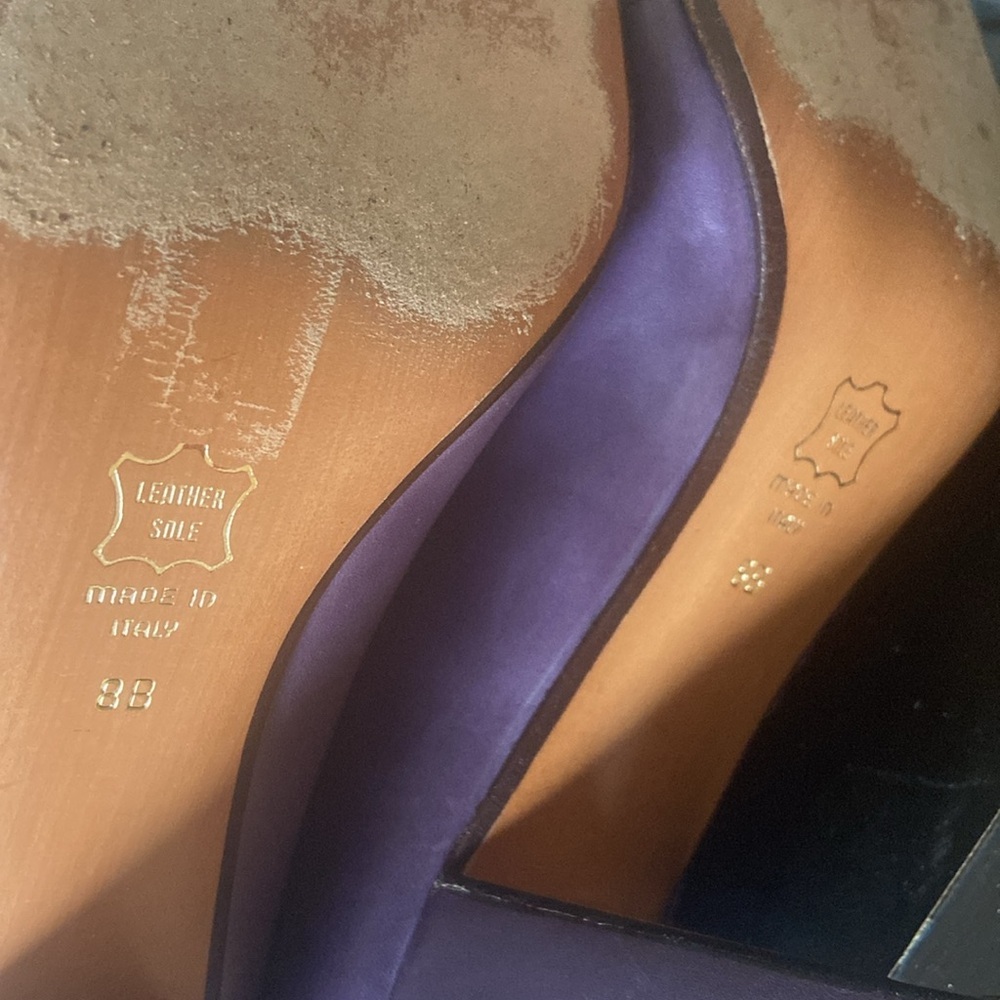 RARE vintage Alberto D. Molina ankle boots, violet purple buttery leather - Picture 10 of 13